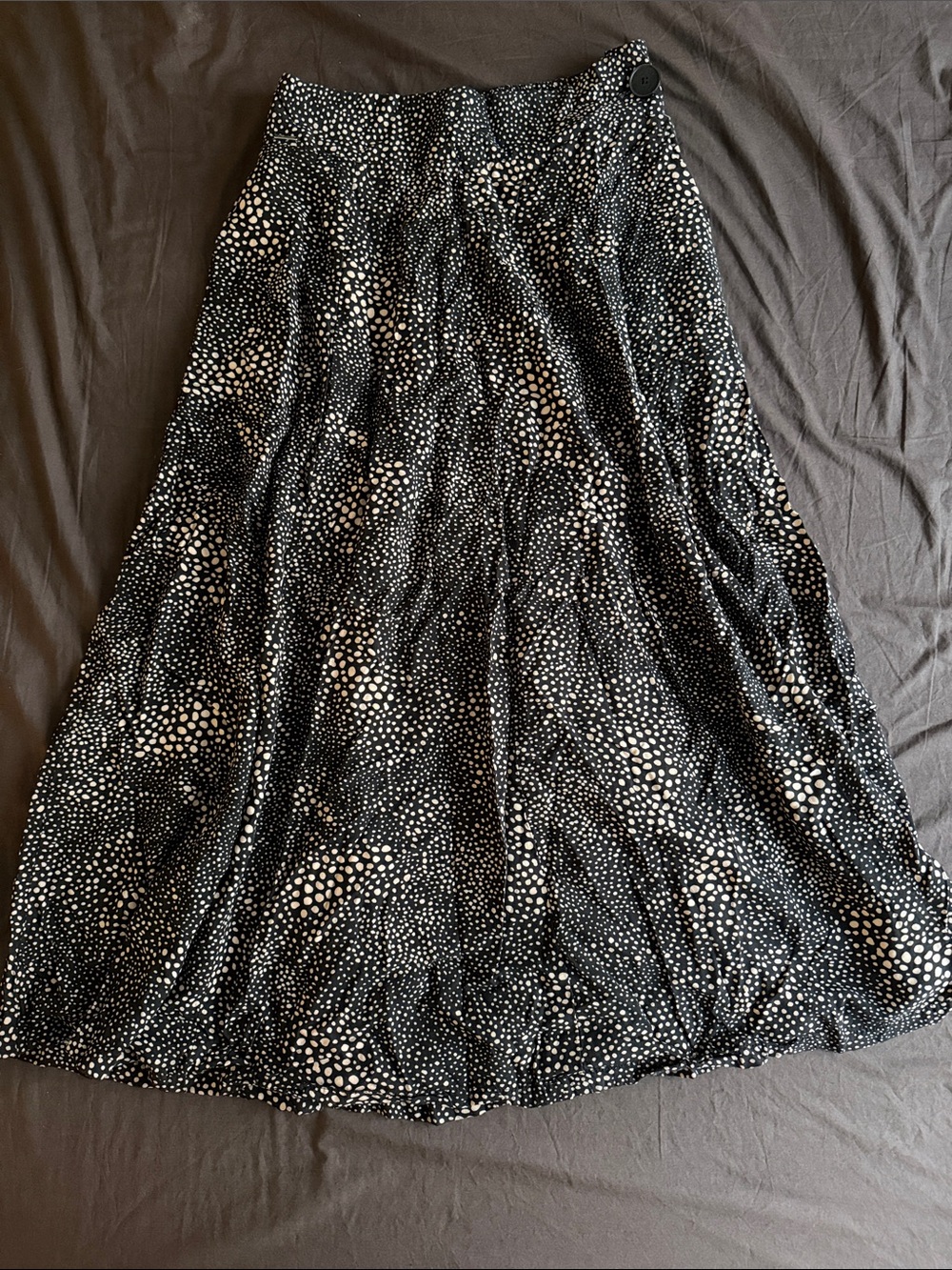 Black & Tan/Cream Dot Midi Skirt - Women